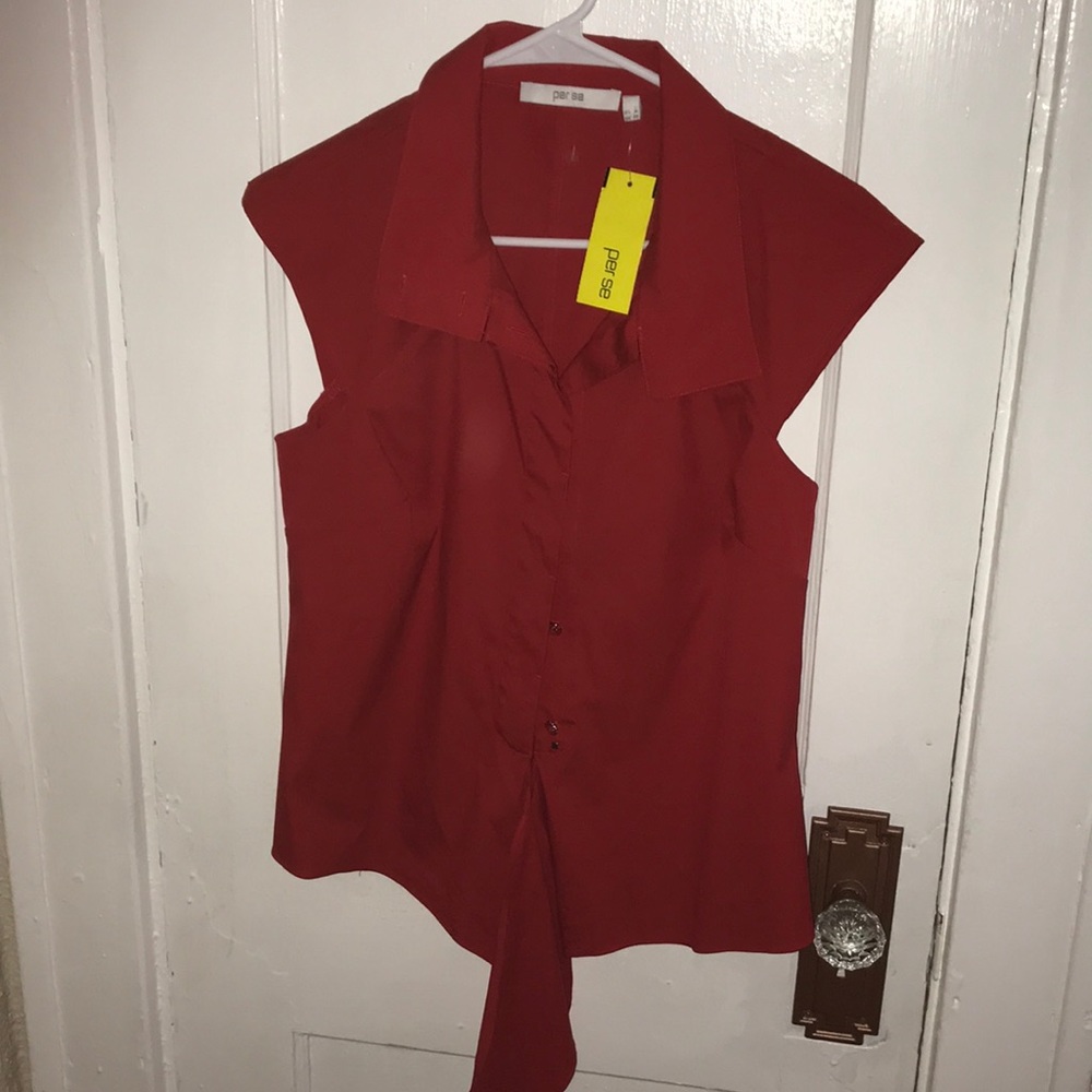 Strawberry Perse top